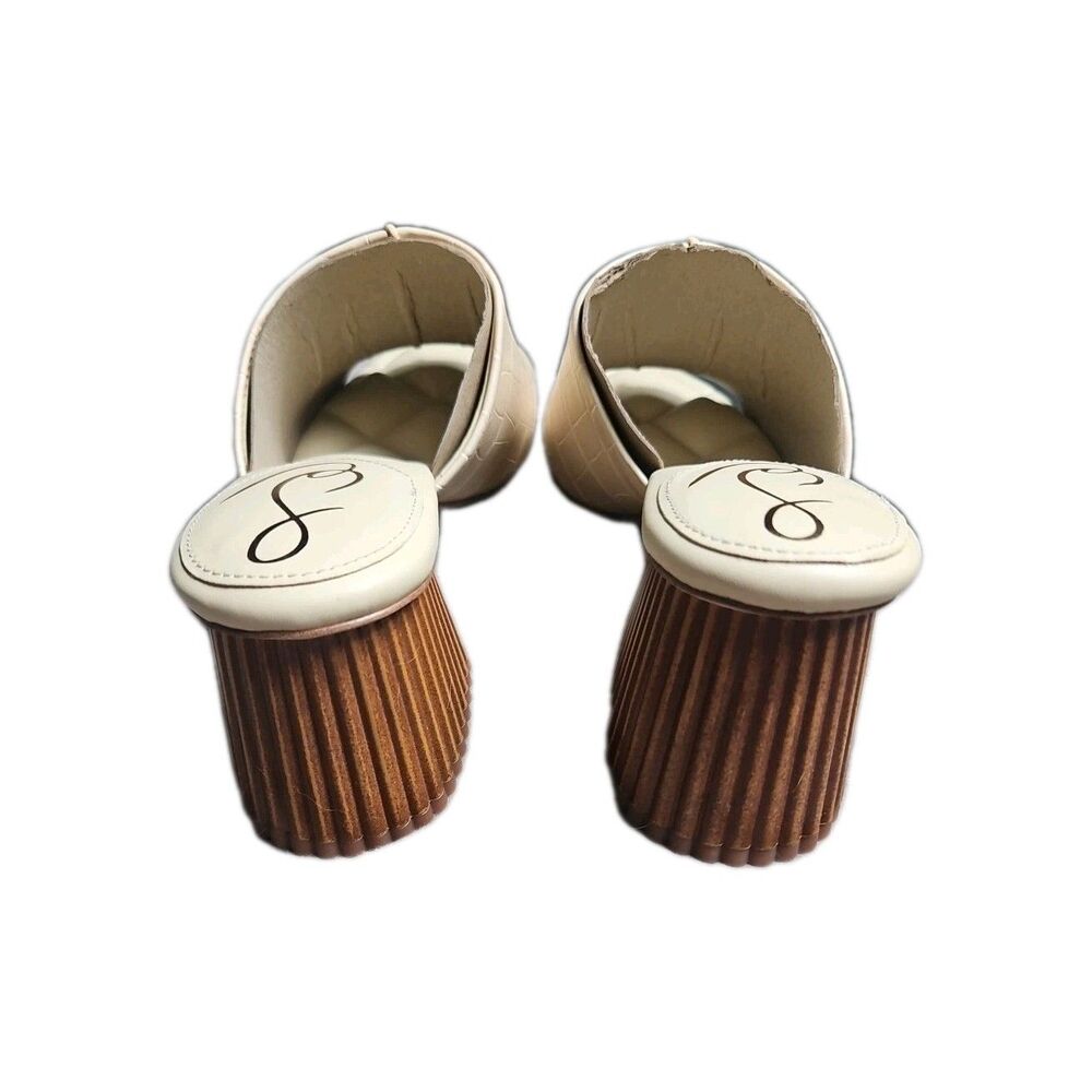 Sam Edelman Sonya Eggshell Sandal Block Heel Croc-Embossed Vegan Leather 8 M NIB - Picture 7 of 10